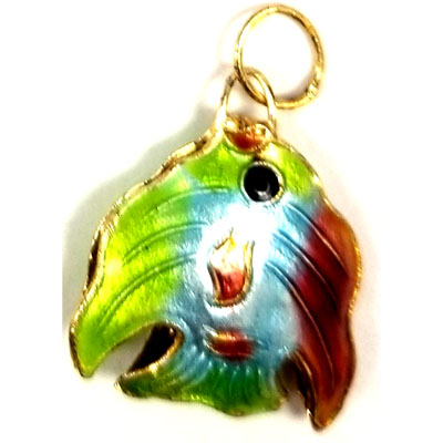 ENAMEL FISH 21X23MM APPLE GREEN